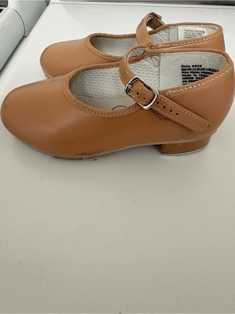 Children's Tan Tap Dancing Shoes Size 12 (Run Small) - Picture 2 of 5